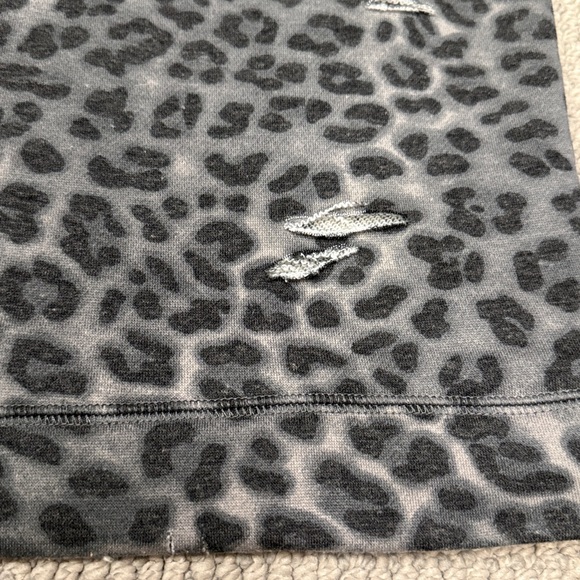 Black and Gray Distressed Cheetah Print Sweatshirt, Size Large - Picture 5 of 10